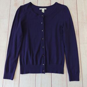 Kenneth Cole purple button front stretch sweater cardigan sz S